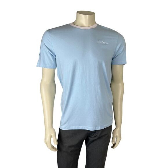 NWT Ben Sherman Light Blue S/S Crewneck T-Shirt w/Stripe Shoulder Detail Size M - Picture 9 of 13